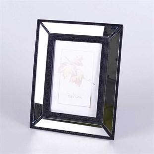 Pera Aynalı Çerçeve Siyah 13 x 18 cm